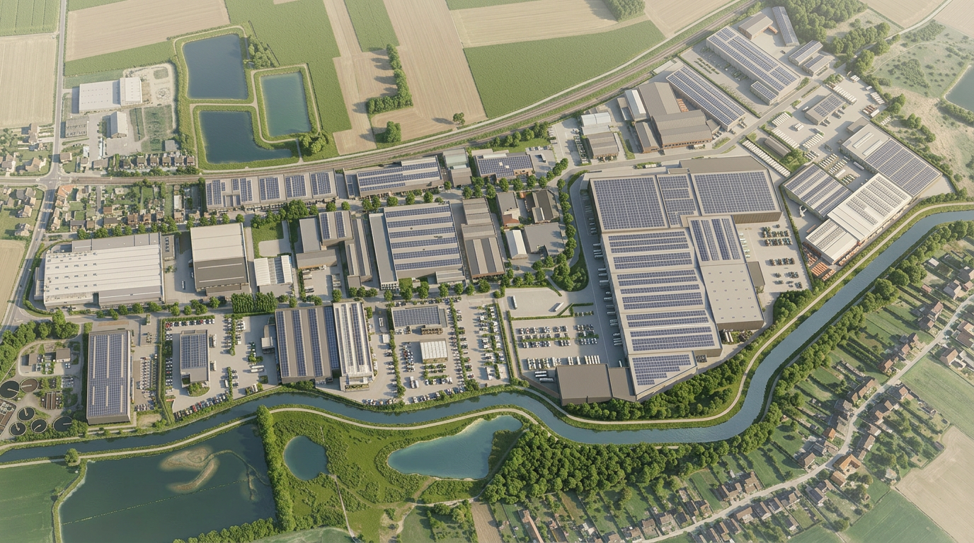 Top-down isometrische 3D-weergave van het volledige terrein